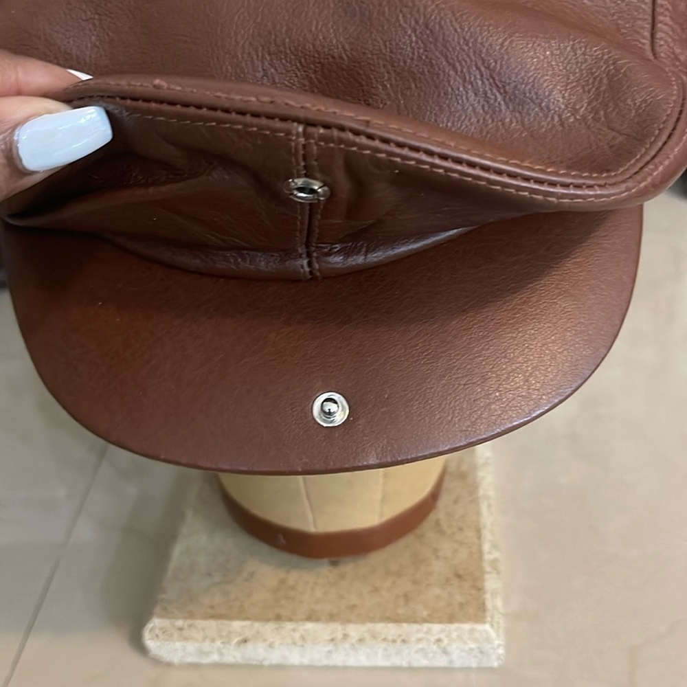 Adams & Spire Unisex Vintage Newsboy genuine leather Cabbie Dutchboy Cap M - Picture 2 of 6